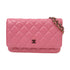CHANEL Quilted CC GHW SHW Chain Shoulder Bag Lambskin Leather Pink