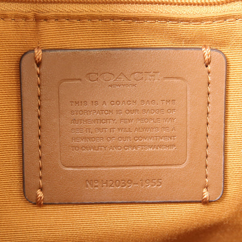 COACH GHW 2 Way Shoulder Bag Handbag Coated Canvas Leather