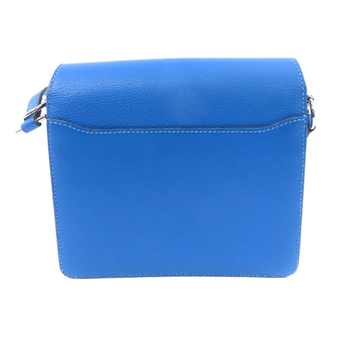 HERMES PHW Mini Roulis Shoulder Bag Evercolor Leather Bleu Zanzibar/Blue