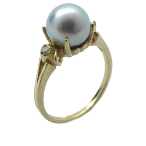 FINE JEWELRY Pearl Ring 14K Yellow Gold White