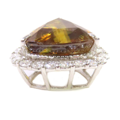 FINE JEWELRY 7.85ct Sphene 0.88ct Diamond Top PT950 Platinum