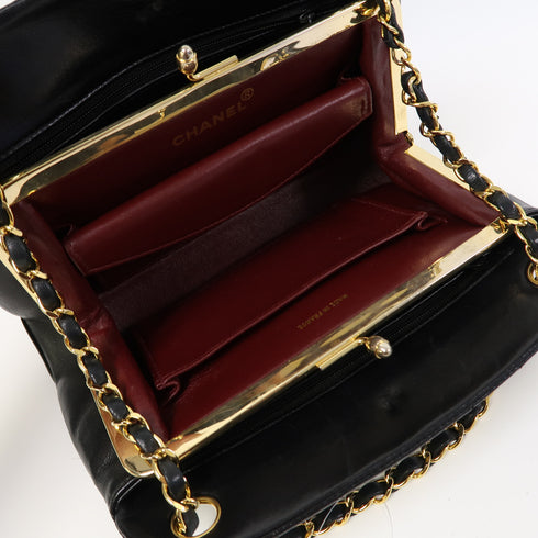 CHANEL CC GHW Chain Shoulder Bag Calfskin Leather Black v6