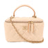 CHANEL CC GHW Vanity Case 2 Way Shoulder Bag Lambskin Leather Beige
