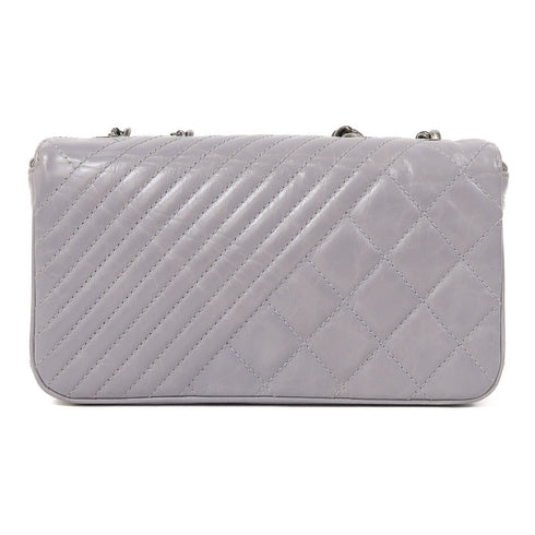 CHANEL CC SHW Chain Shoulder Bag Calfskin Leather Grey v1