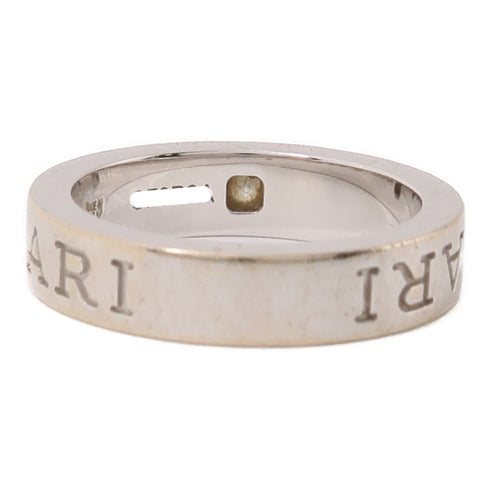 BVLGARI Double Logo 1p Diamond Ring 18K White Gold US#4.25