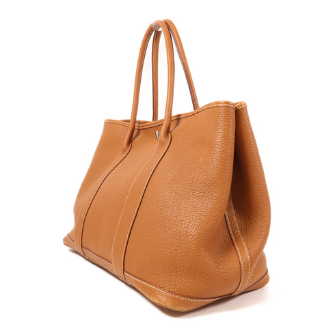 HERMES PHW Garden Party PM Tote Bag Negonda Leather Gold v1