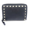 Valentino GHW Zipper Wallet Calfskin Leather Black