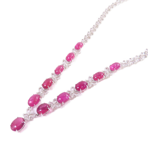 Jewelry SHW Tourmaline Diamond Necklace 18K White Gold