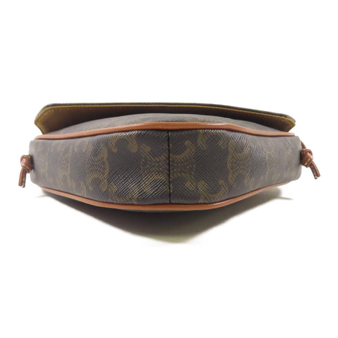 CELINE Shoulder Bag 195902 PVC Coated Canvas Brown