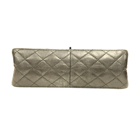 CHANEL Quilted CC SHW 2.55 Chain Shoulder Bag Calfskin Leather Grey