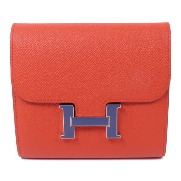 HERMES PHW Constance Wallet Veau Epsom Leather Rouge Tomate