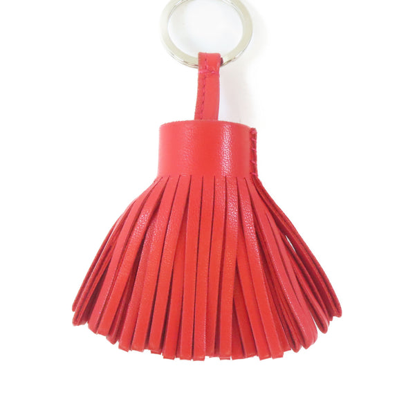 HERMES PHW Carmen Charm Key Ring Veau Swift Leather Red