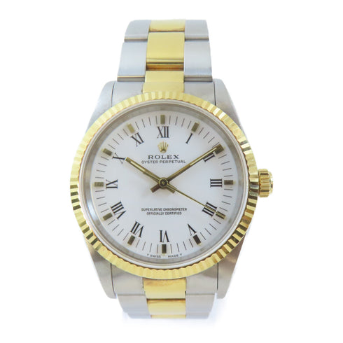 ROLEX Oyster Perpetual Automatic Watch 14233 18K Yellow Gold Stainless Steel