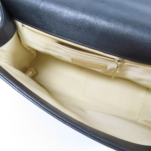 CHANEL Quilted CC GHW 2 Way Chain Shoulder Bag Calfskin Leather Black