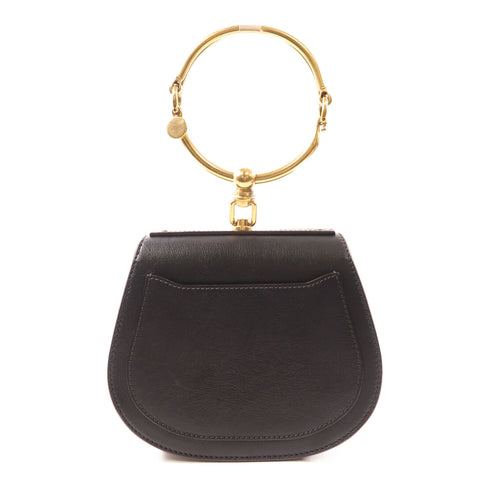 Chloe GHW Nile Bag 2 Way Shoulder Bag Calfskin Leather Black