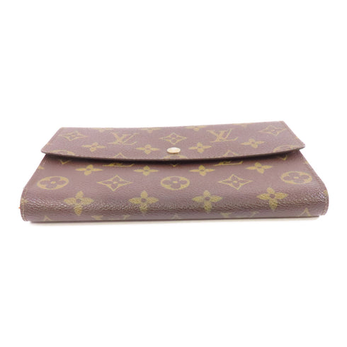 LOUIS VUITTON LV GHW Pochette Passport Long Wallet M60135 Monogram Brown
