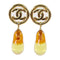 CHANEL CC Earrings L23/A Metal PVC Gold Tone Color Brown