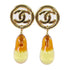 CHANEL CC Earrings L23/A Metal PVC Gold Tone Color Brown