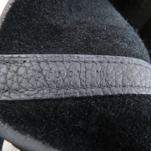 HERMES PHW Picotin MM Handbag Taurillon Clemence Leather Noir Black