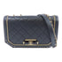 CHANEL Quilted CC GHW Chain Shoulder Bag Lambskin Leather Black v8