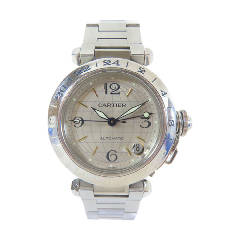 CARTIER Pasha C Automatic Wristwatch W31029M7 Stainless Steel White #14cm