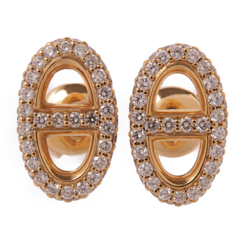 HERMES Farandole Diamond Earrings 18K Rose Gold