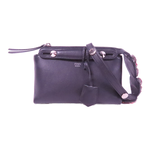 FENDI SHW By The Way Calf Shoulder Bag Calfskin Leather Black