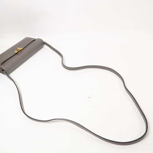 HERMES GHW Kelly To Go Wallet Shoulder Bag H080253CC Epsom Leather Etain Grey