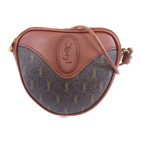 SAINT LAURENT YSL GHW Micro Cool Coin Case Purse Shoulder 696772 Leather Brown