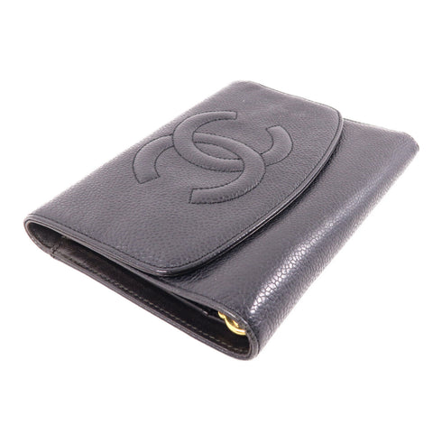 CHANEL CC GHW Wallet Calfskin Leather Black