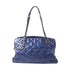 CHANEL Quilted CC SHW Chain Shoulder Bag Calfskin Leather Blue v6