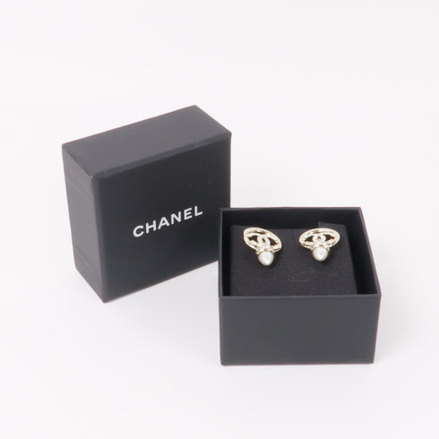 CHANEL CC Earrings Accessories Metal PVC Gold White