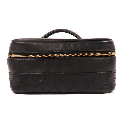 CHANEL CC GHW Hand Bag Calfskin Leather Black