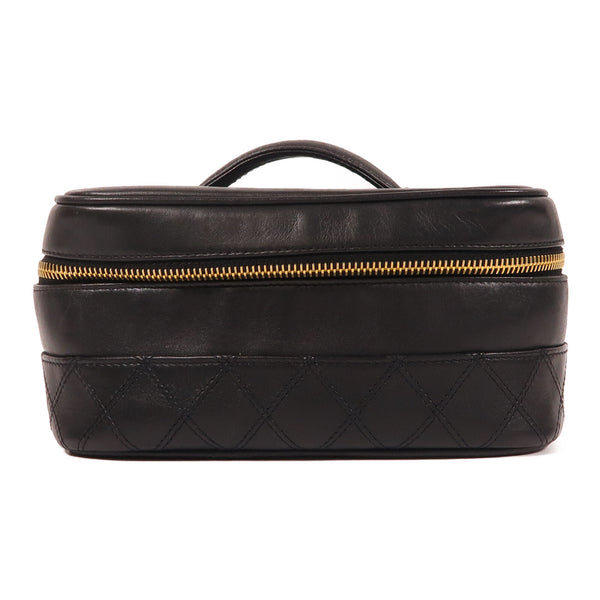 CHANEL CC GHW Hand Bag Calfskin Leather Black