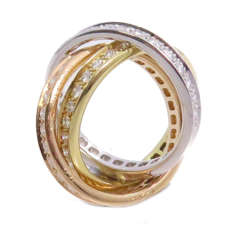 CARTIER Trinity Ring 3Diamond Ring Cartier#43 US#2.5 18K YG 18K WG 18K RG