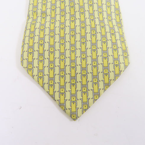 HERMES Tie Silk Yellow