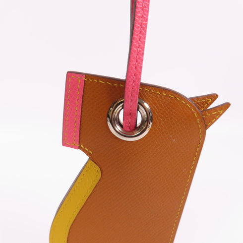 HERMES PHW Charm Epsom Leather 37 Gold Yellow Pink