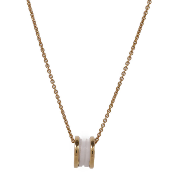 BVLGARI B-Zero 1 Necklace 18K Yellow Gold Ceramic Gold/White