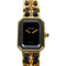 CHANEL CC Premiere L Quartz Watch H0001 Gold Plated Leather Black v1