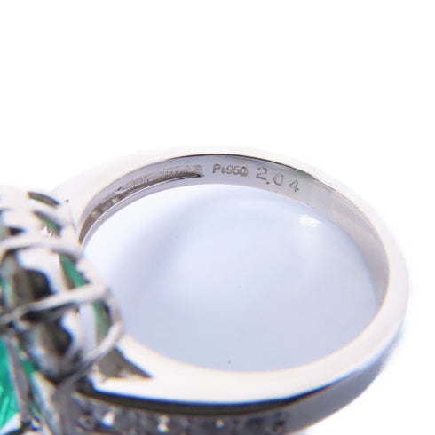 FINE JEWELRY 2.04ct Emerald 0.92ct Diamond Ring PT950 Platinum US#6