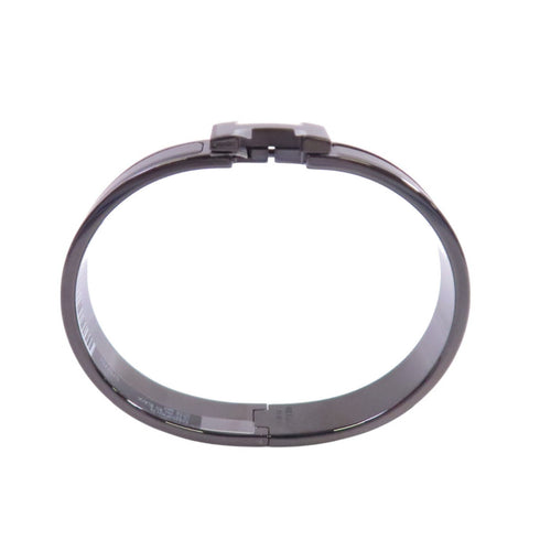 HERMES Clic HH So Black Bracelet Bangle Metal Enamel