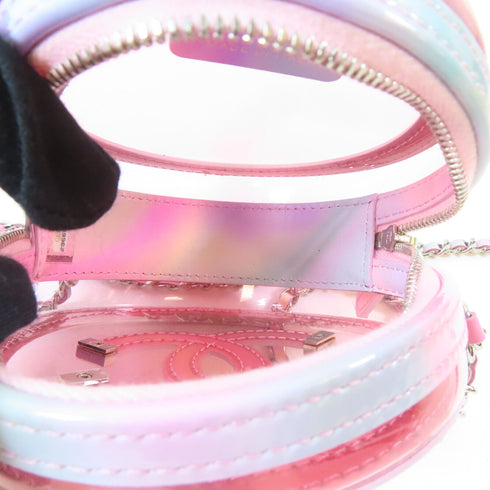 CHANEL CC SHW Chain Shoulder Bag Crossbody Bag PVC Pink Light Blue