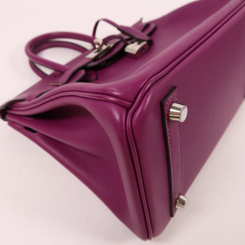 HERMES PHW Birkin 25 Handbag Veau Swift Leather Anemone