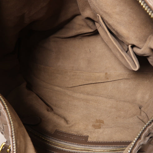 BOTTEGA VENETA BV Shoulder Bag Lambskin Leather Brown