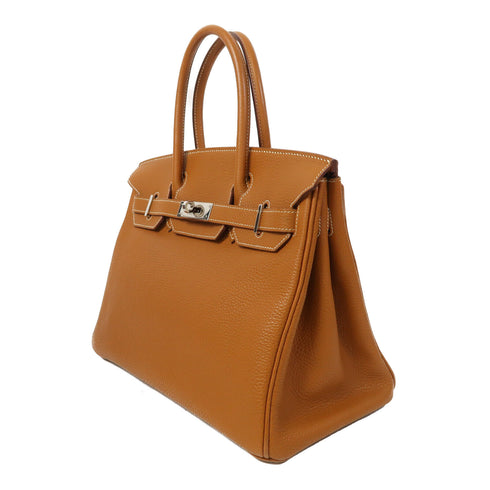 HERMES PHW Birkin 30 Handbag Togo Leather Gold