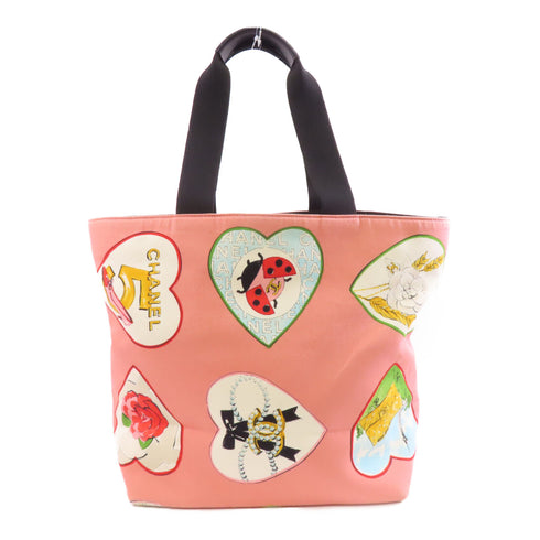 CHANEL CC SHW Tote Shoulder Bag Canvas Pink