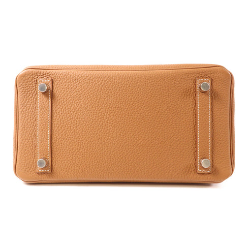 HERMES PHW Birkin 25 Handbag Togo Leather Gold