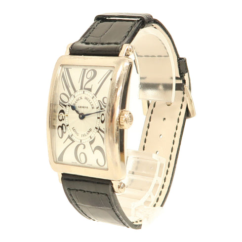 FRANCK MULLER Long Island Quartz Watch 18K White Gold White
