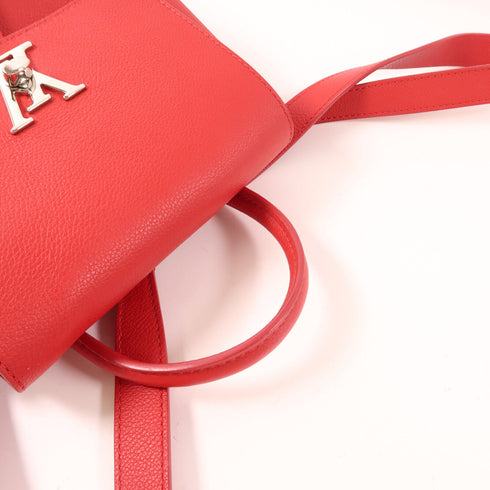 LOUIS VUITTON LV SHW Lockme Backpack Rucksack M41818 Calfskin Leather Red
