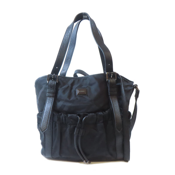 BURBERRY SHW 2 Way Shoulder Handbag Nylon Black